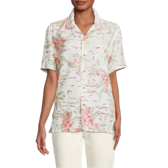 MOTHER Tops - MOTHER | Women’s Islander Cotton Blend Point Collar Button Front Shirt Size XS